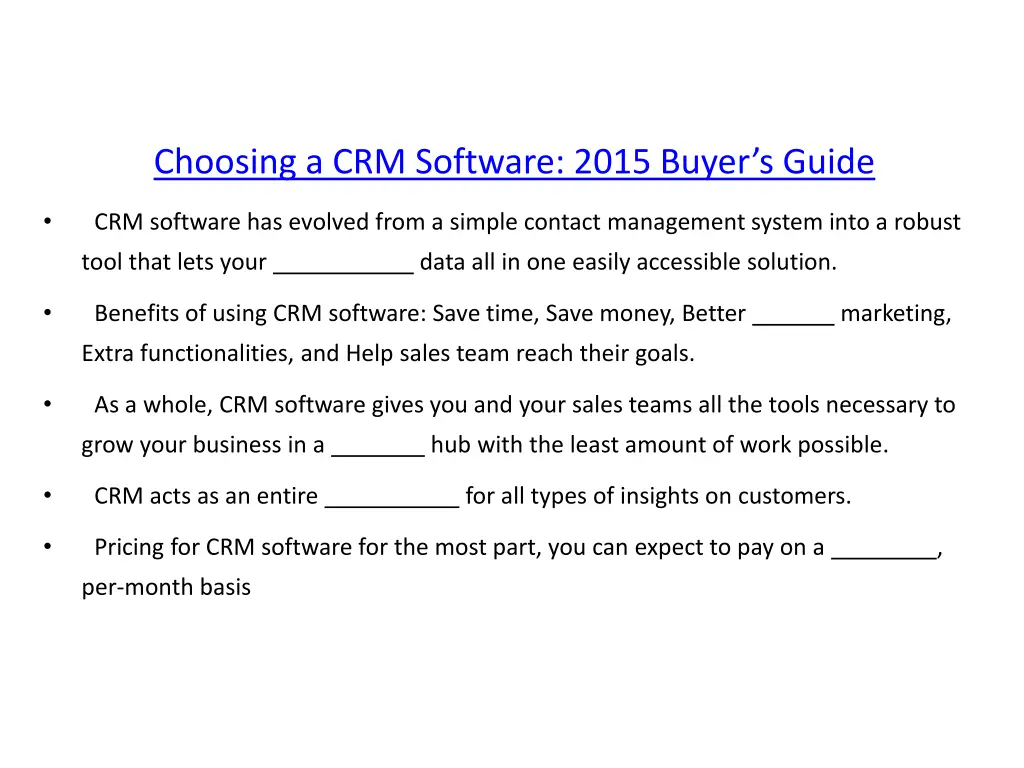 choosing a crm software 2015 buyer s guide