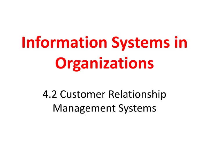 information systems in organizations
