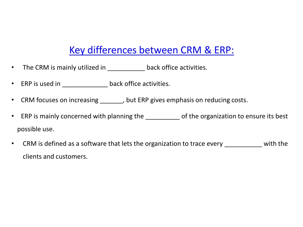 key differences between crm erp
