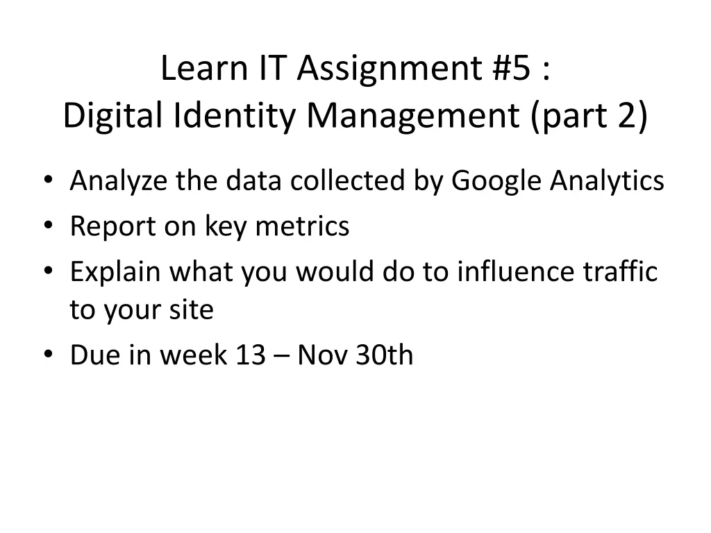 learn it assignment 5 digital identity management