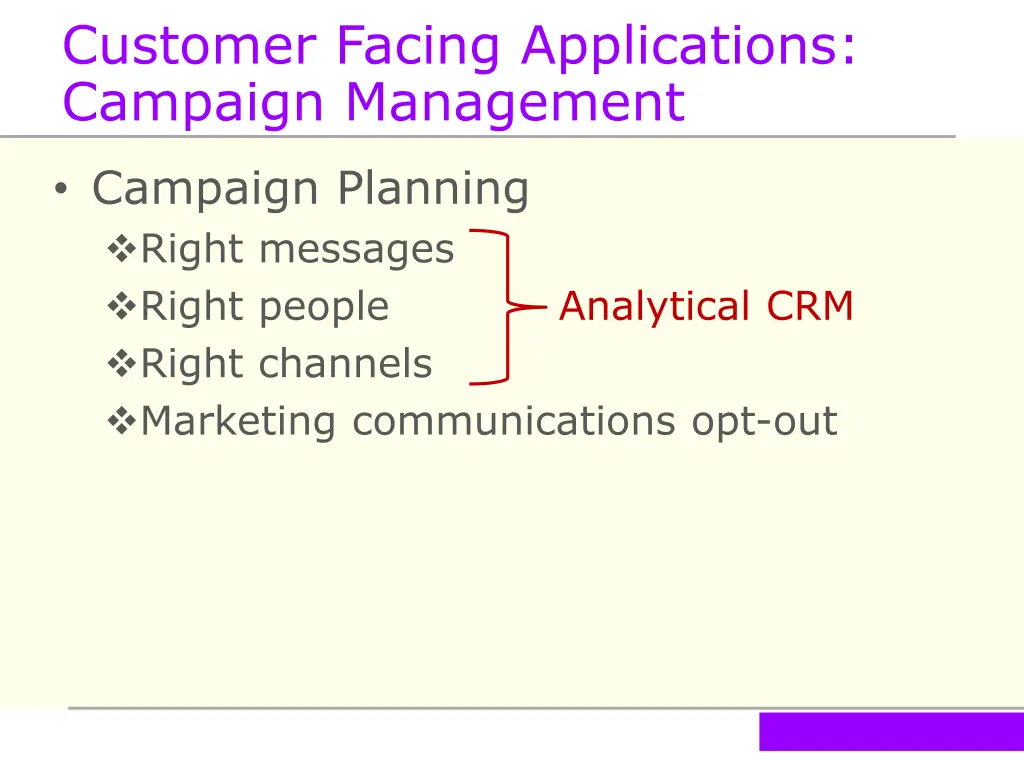 customer facing applications campaign management