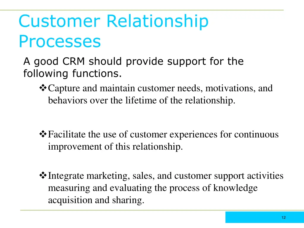 customer relationship processes a good crm should