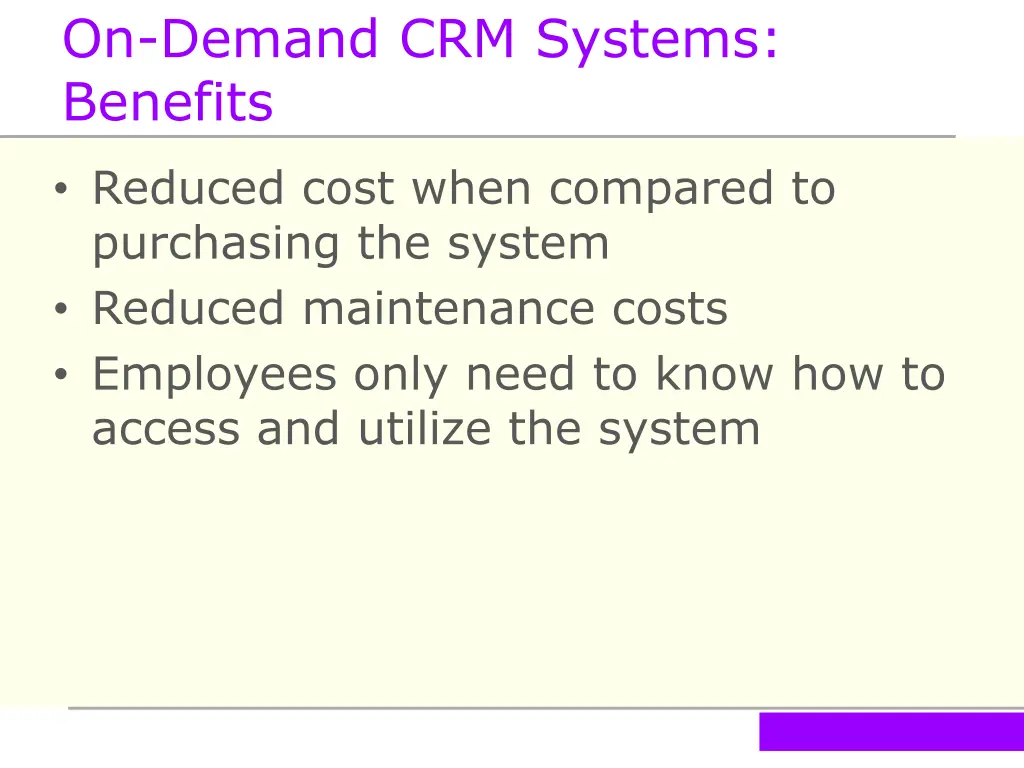 on demand crm systems benefits