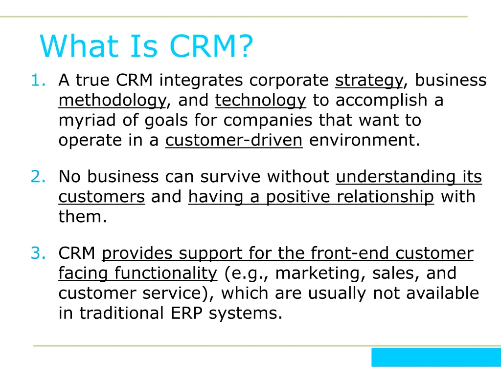 what is crm 1 a true crm integrates corporate