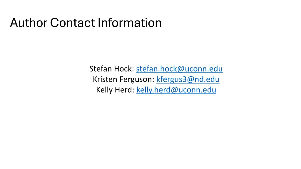 author contact information