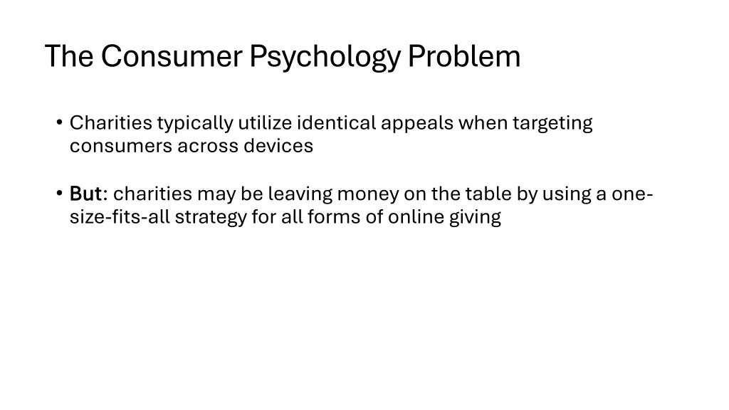 the consumer psychology problem