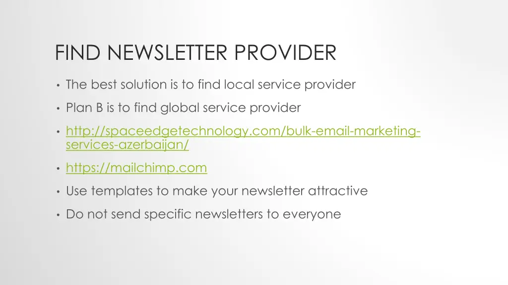 find newsletter provider