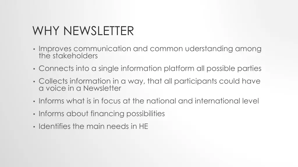 why newsletter