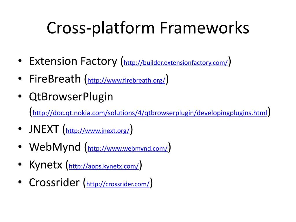 cross platform frameworks 1