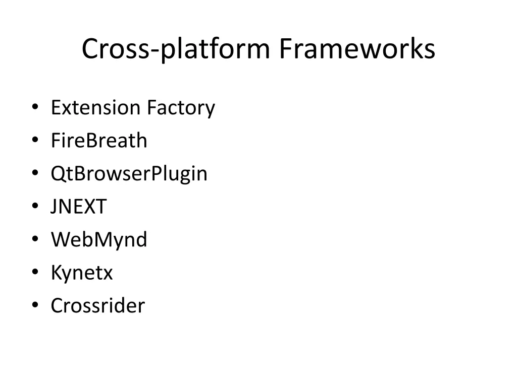 cross platform frameworks