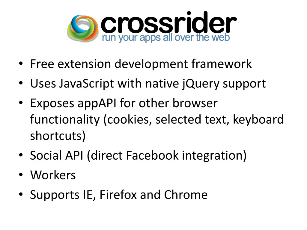 free extension development framework uses