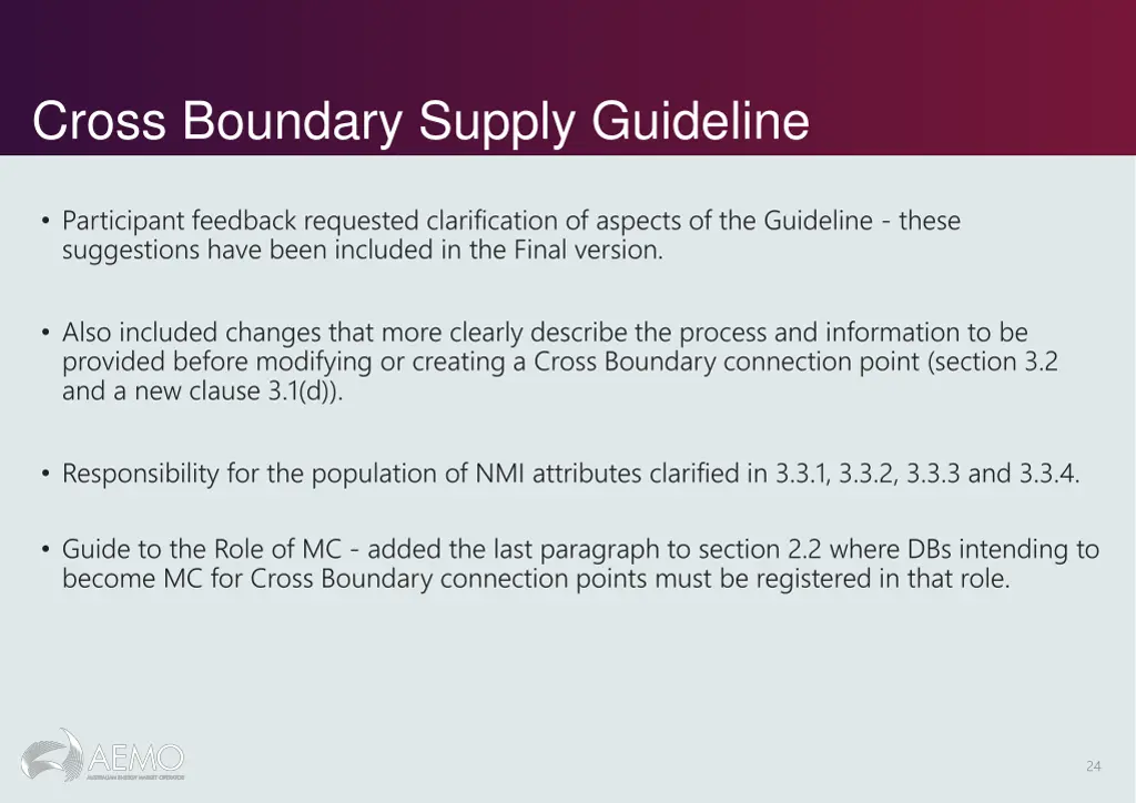 cross boundary supply guideline