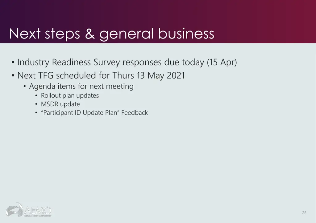 next steps general business