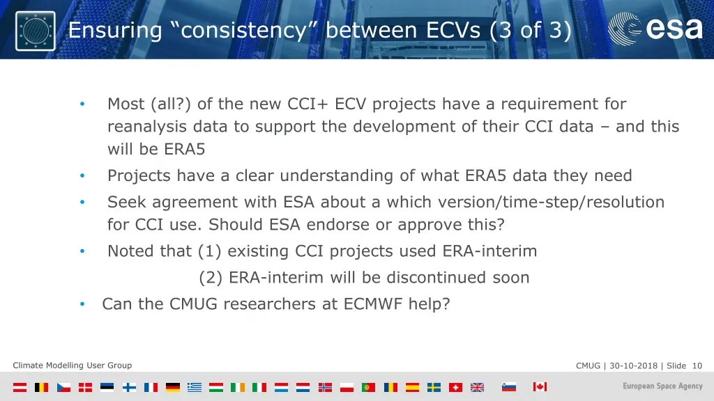 ensuring consistency between ecvs 3 of 3
