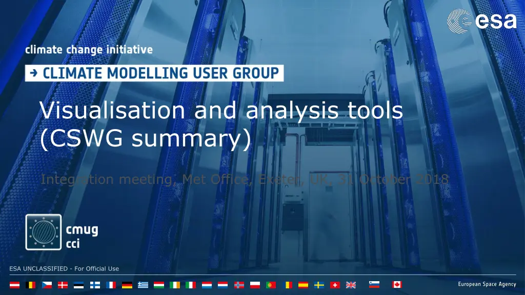 visualisation and analysis tools cswg summary