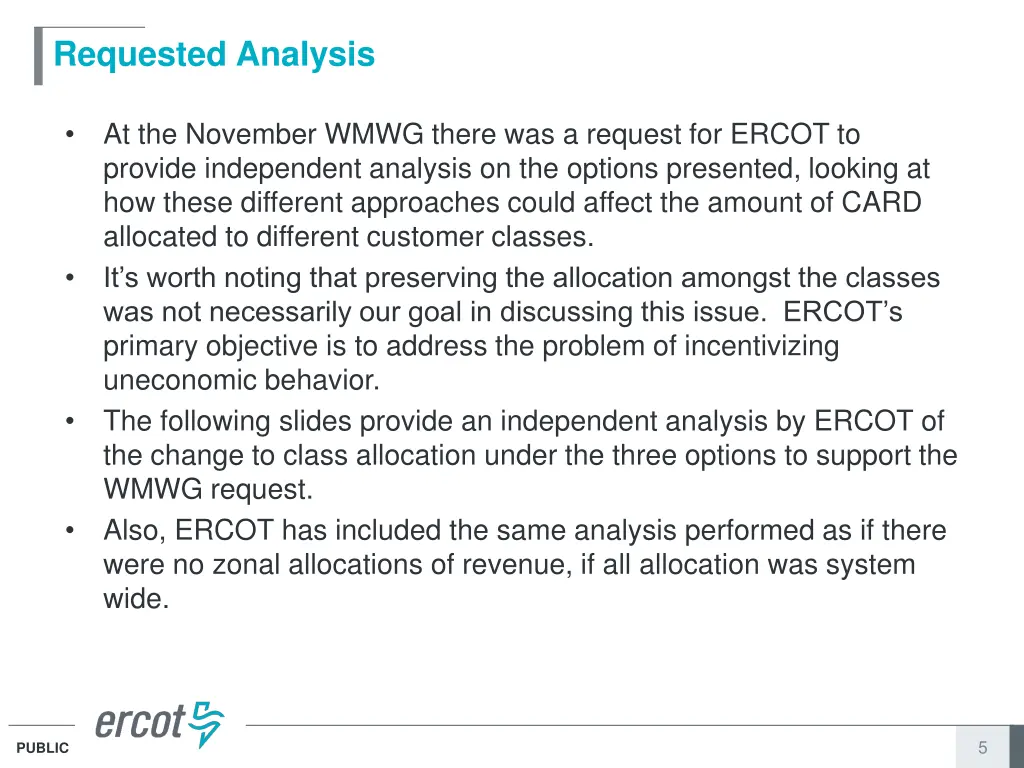 requested analysis