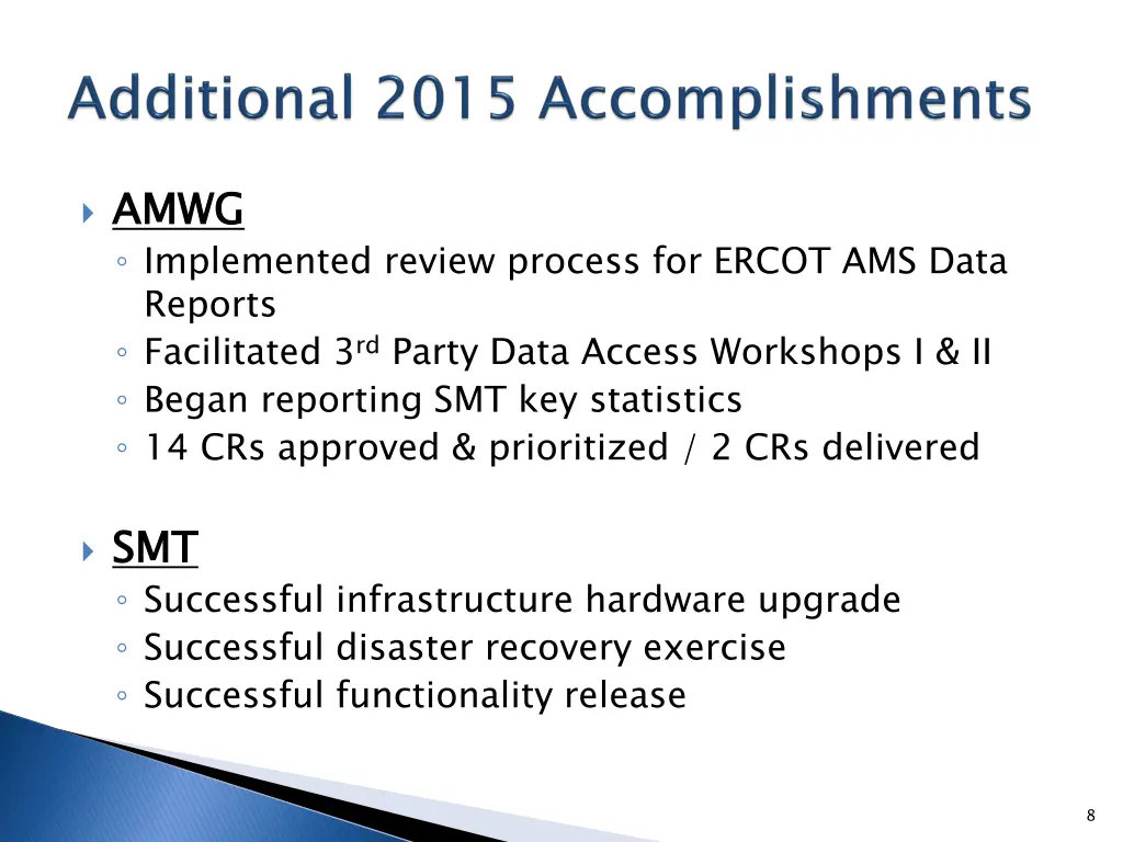 amwg implemented review process for ercot