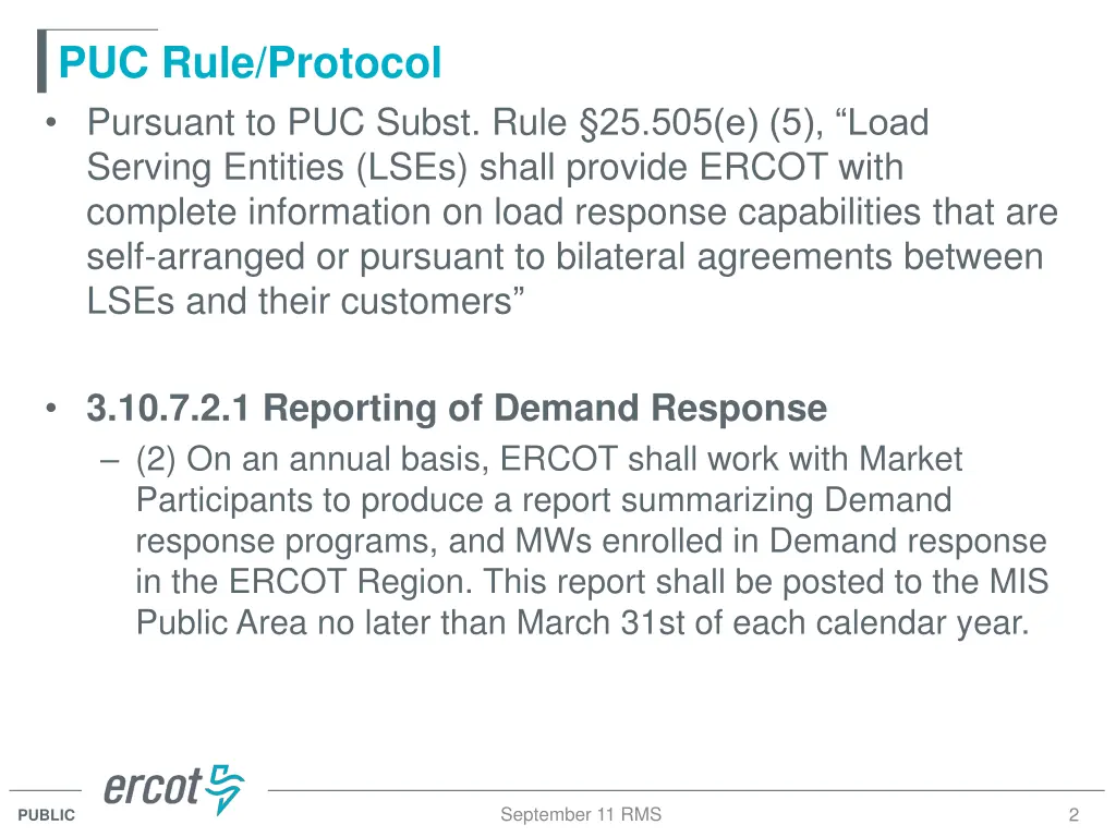 puc rule protocol pursuant to puc subst rule