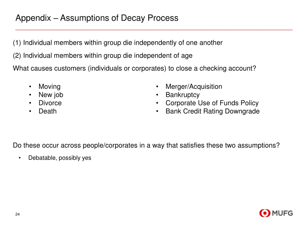 appendix assumptions of decay process