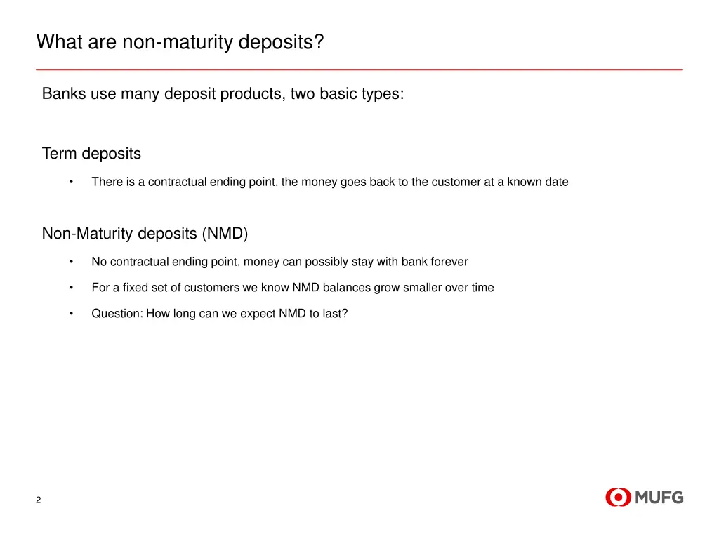what are non maturity deposits