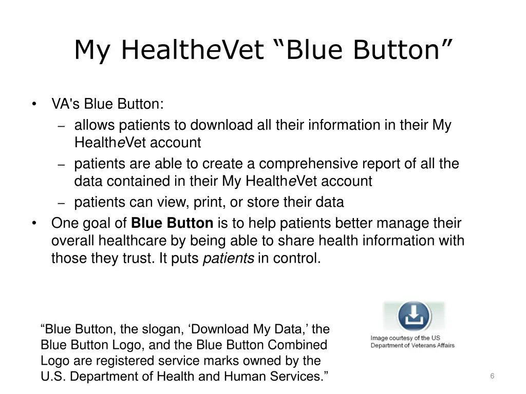 my health e vet blue button