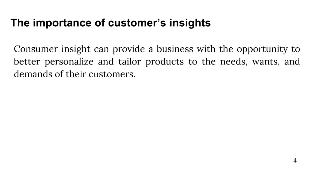 the importance of customer s insights