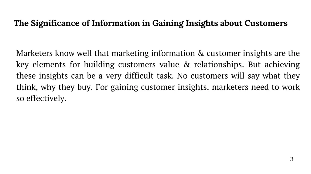 the significance of information in gaining