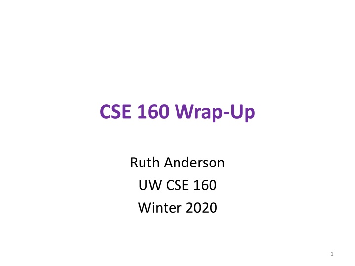 cse 160 wrap up
