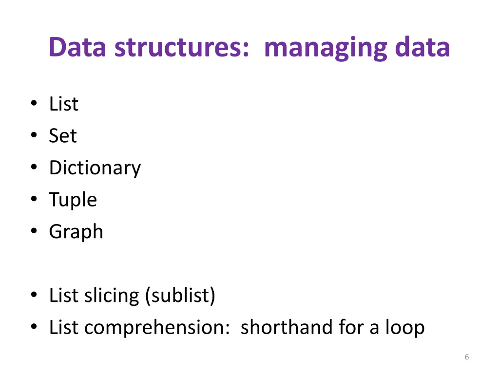 data structures managing data