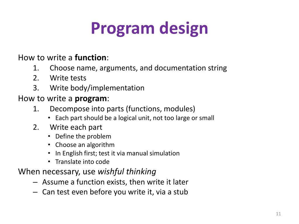 program design