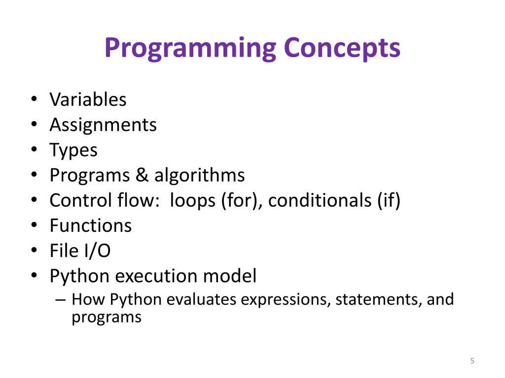 programming concepts