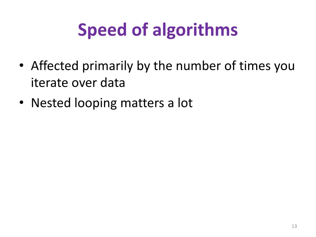 speed of algorithms