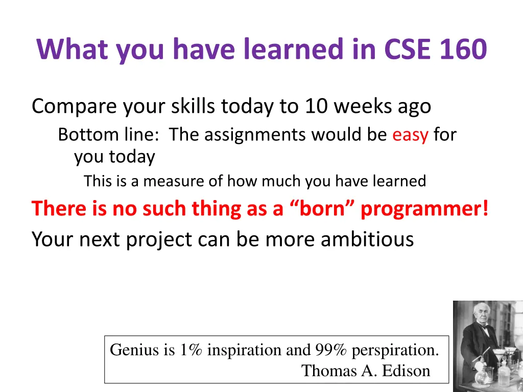 what you have learned in cse 160