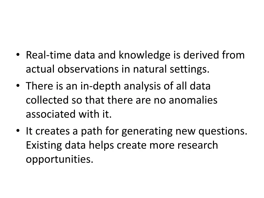 real time data and knowledge is derived from