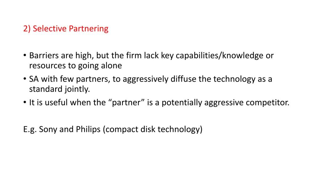 2 selective partnering
