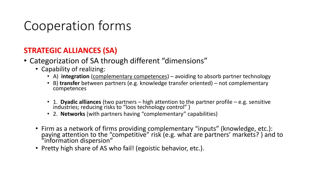 cooperation forms