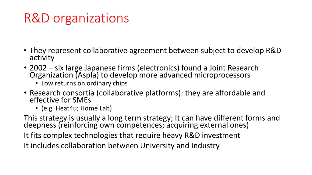 r d organizations