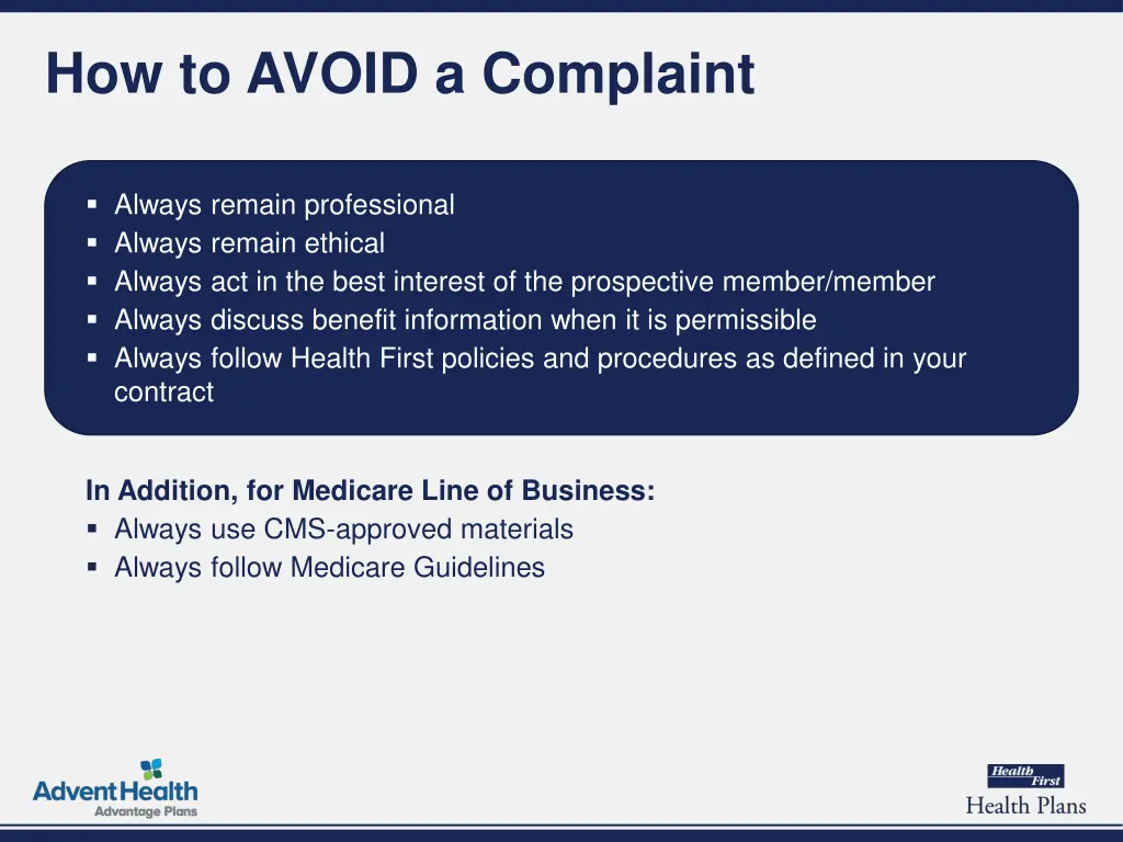 how to avoid a complaint