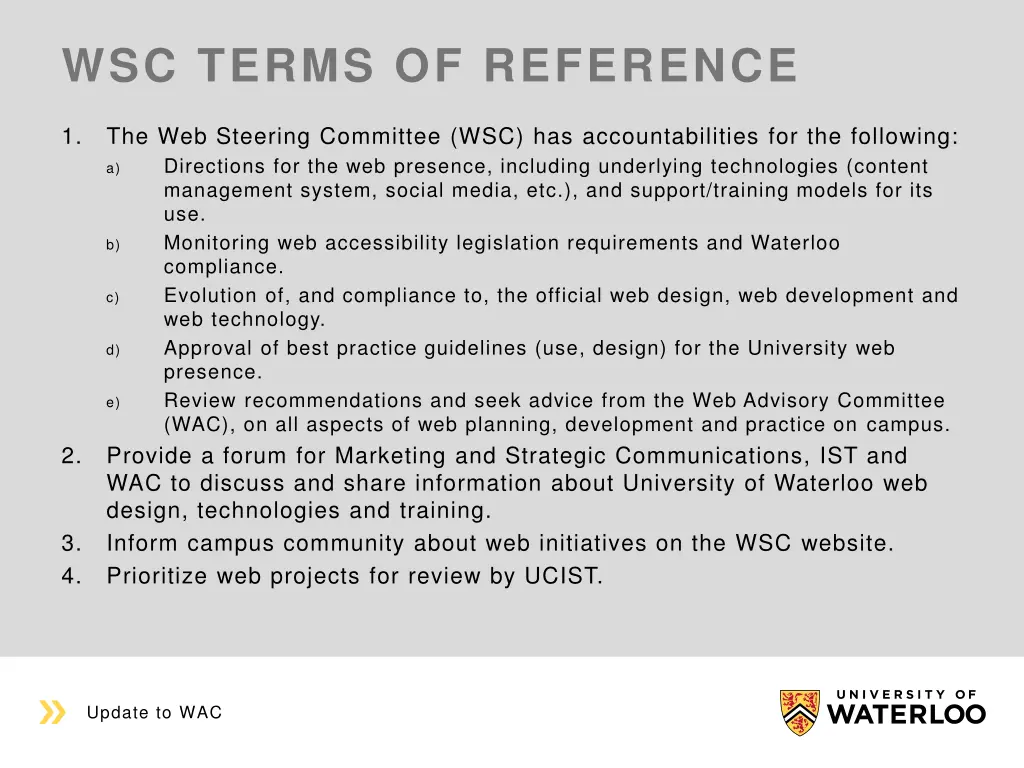 wsc terms of reference