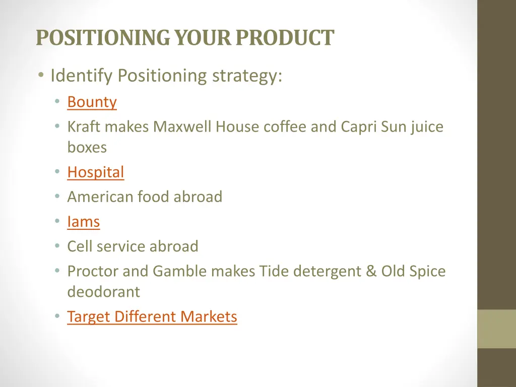 positioning your product