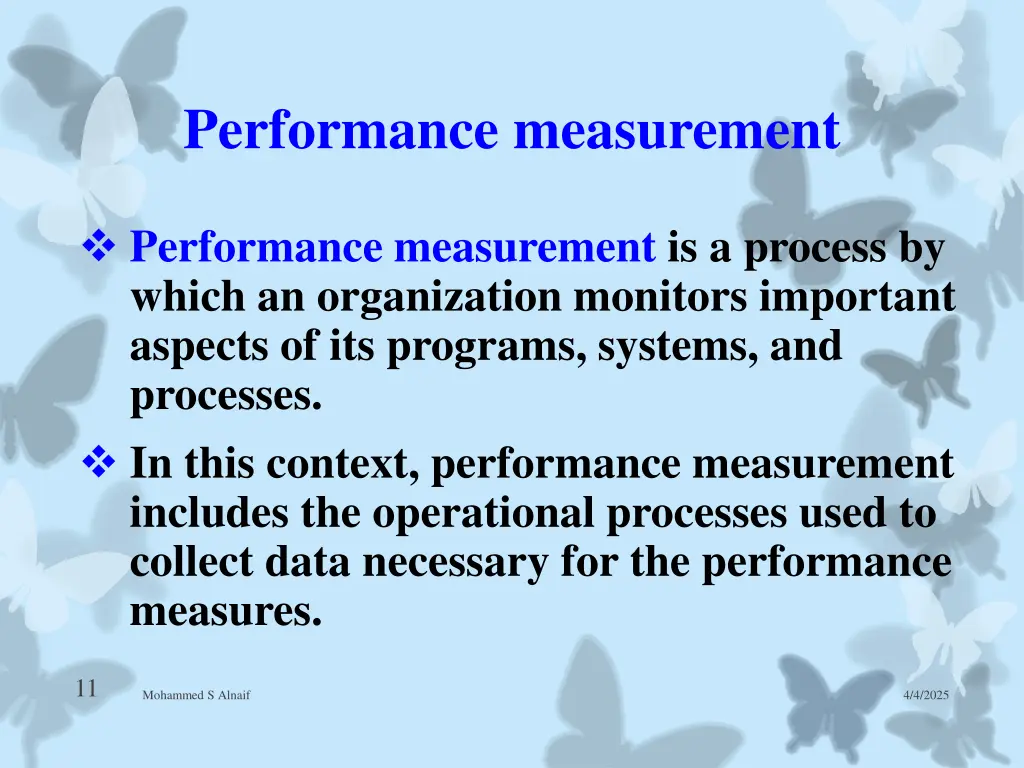 performance measurement