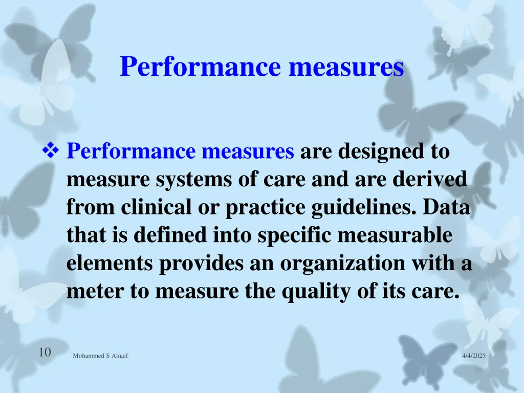 performance measures