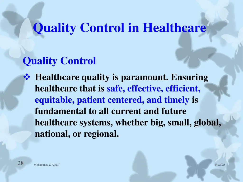 quality control in healthcare 19