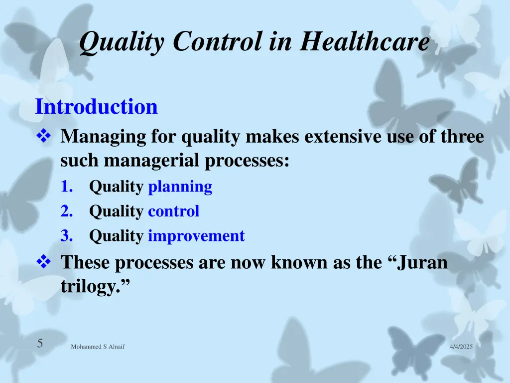 quality control in healthcare 2