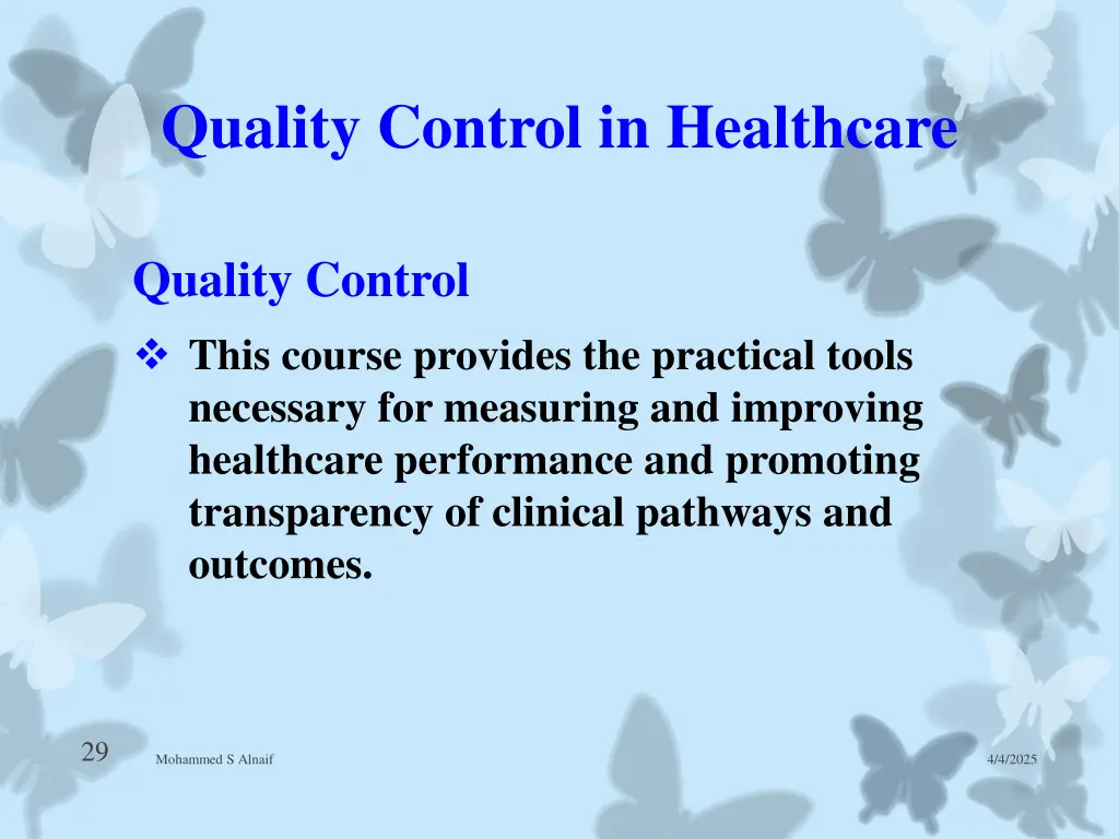 quality control in healthcare 20