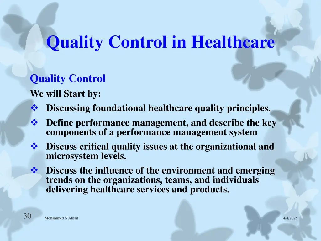 quality control in healthcare 21
