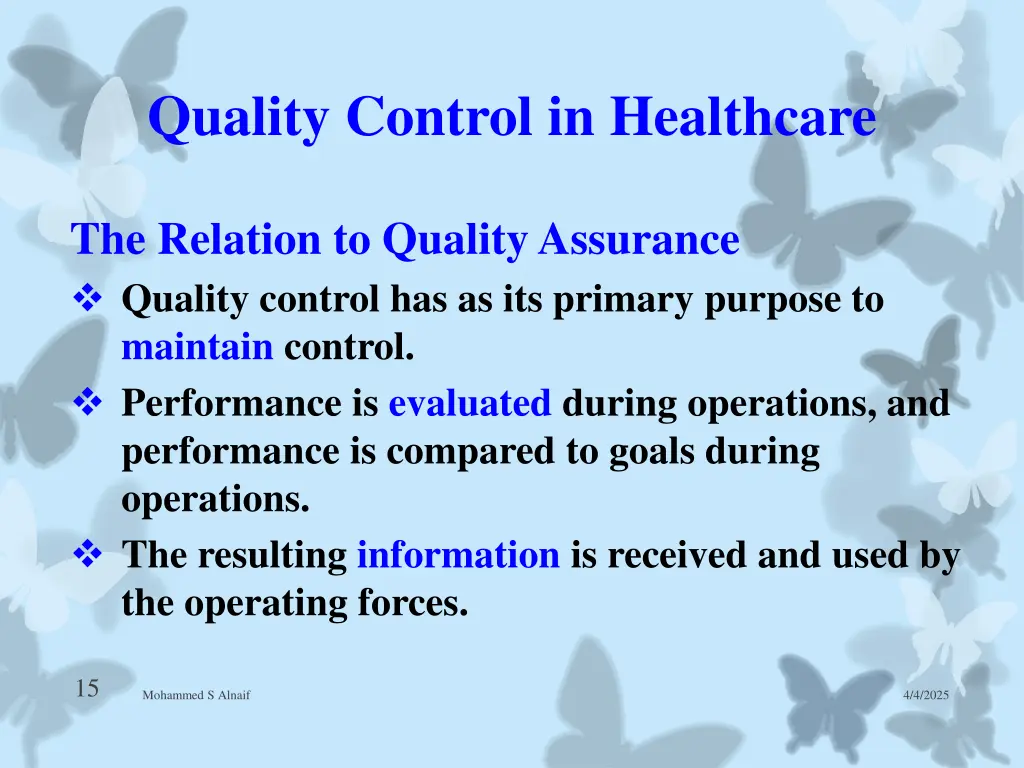 quality control in healthcare 7