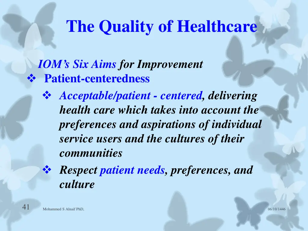 the quality of healthcare 10