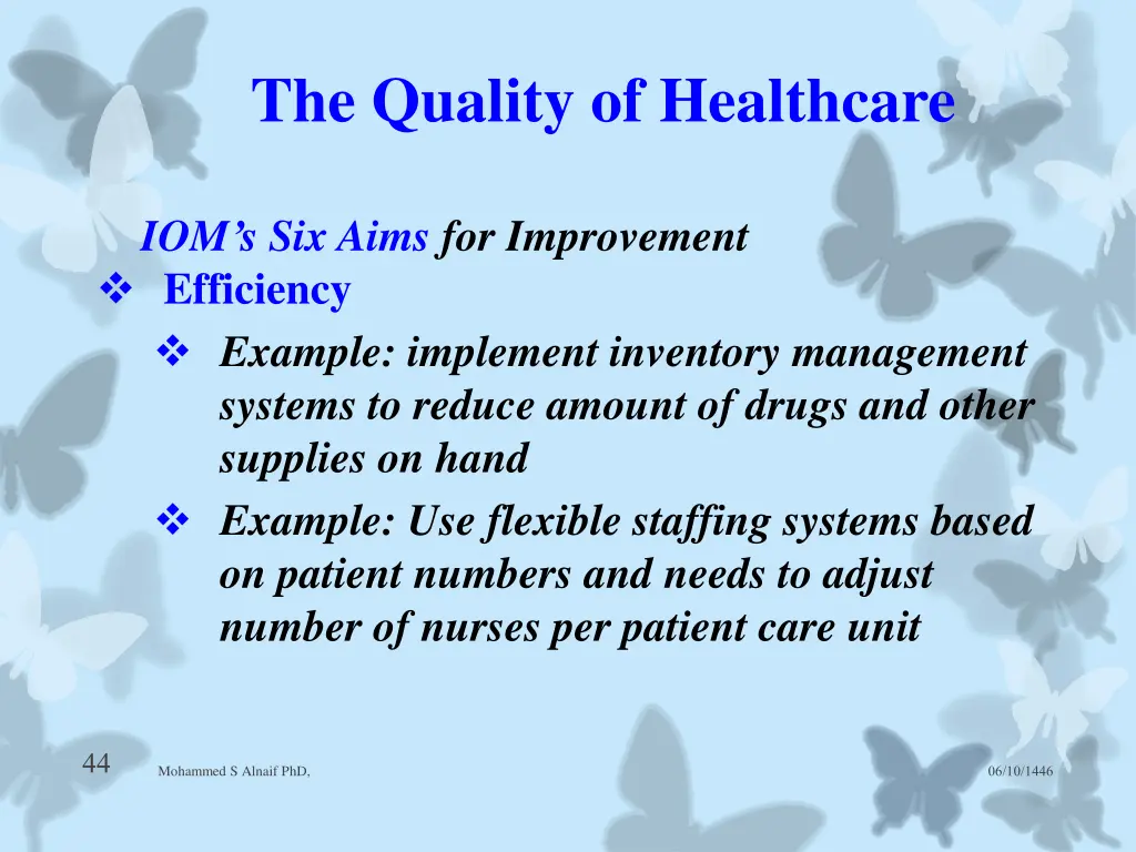 the quality of healthcare 13
