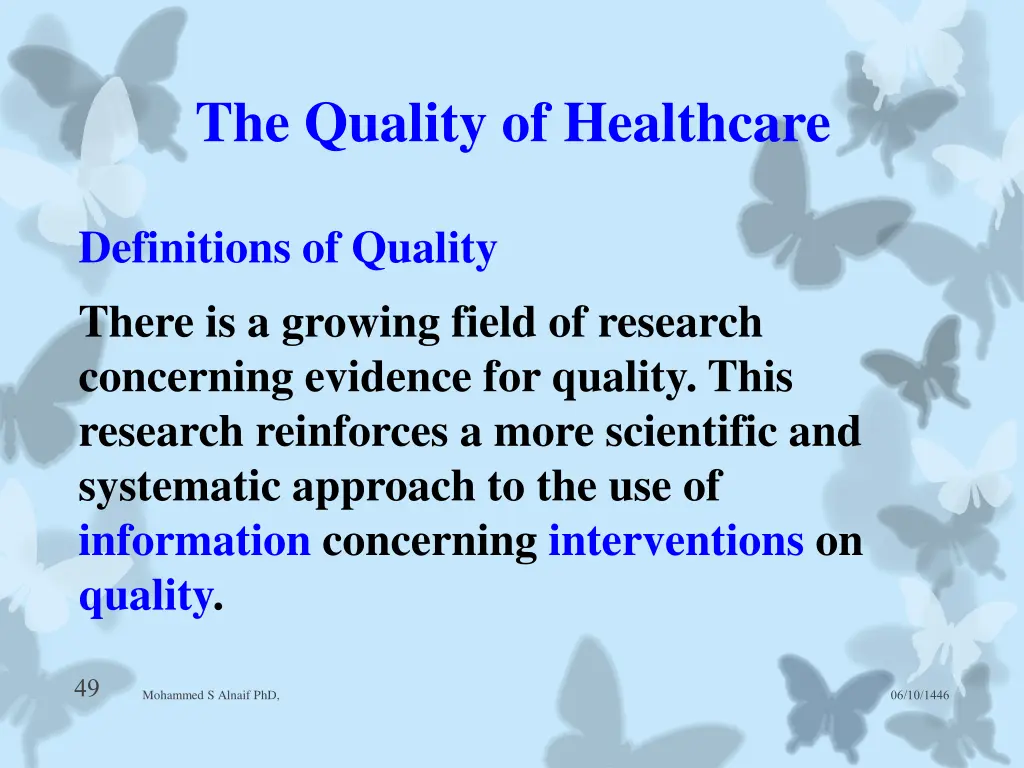 the quality of healthcare 18